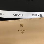 Chanel Flap Long Wallet Large Diamond Pattern Leather Chain CC Buckle Beige – 6871 - 19 cm - 6