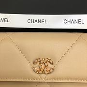 Chanel Flap Long Wallet Large Diamond Pattern Leather Chain CC Buckle Beige – 6871 - 19 cm - 3