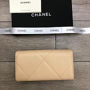 Chanel Flap Long Wallet Large Diamond Pattern Leather Chain CC Buckle Beige – 6871 - 19 cm - 2