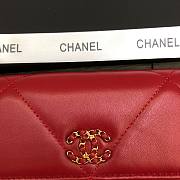 Chanel Flap Long Wallet Large Diamond Pattern Leather Chain CC Buckle Red – 6871 - 19 cm - 6