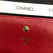 Chanel Flap Long Wallet Large Diamond Pattern Leather Chain CC Buckle Red – 6871 - 19 cm - 4