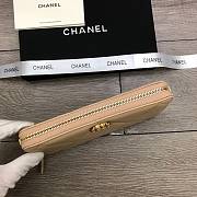 Chanel Zipper Long Wallet Large Diamond Pattern Leather Chain CC Buckle Beige – 6870 - 19 cm - 5