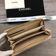 Chanel Zipper Long Wallet Large Diamond Pattern Leather Chain CC Buckle Beige – 6870 - 19 cm - 3