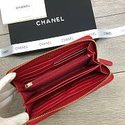 Chanel Zipper Long Wallet Large Diamond Pattern Leather Chain CC Buckle Red – 6870 - 19 cm - 6