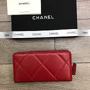 Chanel Zipper Long Wallet Large Diamond Pattern Leather Chain CC Buckle Red – 6870 - 19 cm - 5