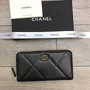 Chanel Zipper Long Wallet Large Diamond Pattern Leather Chain CC Buckle Black – 6870 - 19 cm - 1