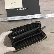 Chanel Zipper Long Wallet Large Diamond Pattern Leather Chain CC Buckle Black – 6870 - 19 cm - 5