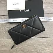 Chanel Zipper Long Wallet Large Diamond Pattern Leather Chain CC Buckle Black – 6870 - 19 cm - 4