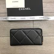 Chanel Zipper Long Wallet Large Diamond Pattern Leather Chain CC Buckle Black – 6870 - 19 cm - 3