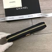 Chanel Zipper Long Wallet Large Diamond Pattern Leather Chain CC Buckle Black – 6870 - 19 cm - 2