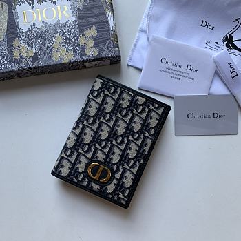 Dior 30 Montaigne Passport Cover Blue Jacquard Fabric – D2163 