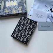 Dior 30 Montaigne Passport Cover Blue Jacquard Fabric – D2163  - 2