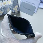 Dior 30 Montaigne Card Holder Blue Jacquard Fabric  - 6