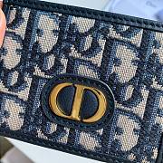 Dior 30 Montaigne Card Holder Blue Jacquard Fabric  - 3