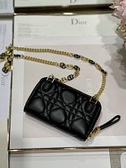 Dior Mini Caro Zip Clutch Black - 5087# - 12 x 8.5 cm - 4