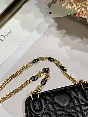 Dior Mini Caro Zip Clutch Black - 5087# - 12 x 8.5 cm - 3