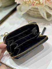 Dior Mini Caro Zip Clutch Black - 5087# - 12 x 8.5 cm - 2