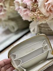 Dior Mini Caro Zip Clutch White - 5087# - 12 x 8.5 cm - 6