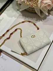 Dior Mini Caro Zip Clutch White - 5087# - 12 x 8.5 cm - 3