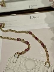 Dior Mini Caro Zip Clutch White - 5087# - 12 x 8.5 cm - 2