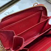 Dior Mini Caro Zip Clutch Red - 5087# - 12 x 8.5 cm - 6