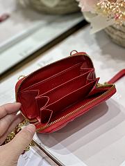 Dior Mini Caro Zip Clutch Red - 5087# - 12 x 8.5 cm - 2