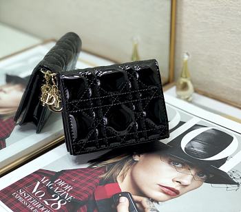 Dior Rattan Plaid Small Wallet Black – 2257A - 11x9cm