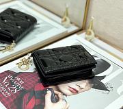 Dior Rattan Plaid Small Wallet Black – 2257A - 11x9cm - 4