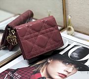Dior Rattan Plaid Small Wallet Rose Pink – 2257A - 11x9cm - 1