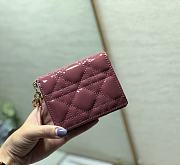 Dior Rattan Plaid Small Wallet Rose Pink – 2257A - 11x9cm - 6