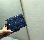 Dior Rattan Plaid Small Wallet Blue – 2257A - 11x9cm - 6