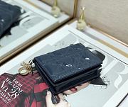 Dior Rattan Plaid Small Wallet Blue – 2257A - 11x9cm - 3