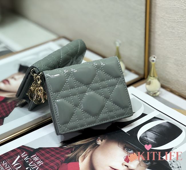 Dior Rattan Plaid Small Wallet Grey – 2257A - 11x9cm - 1