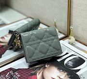 Dior Rattan Plaid Small Wallet Grey – 2257A - 11x9cm - 1