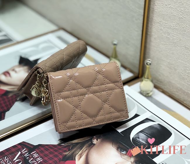 Dior Rattan Plaid Small Wallet Beige – 2257A - 11x9cm - 1