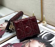 Dior Rattan Plaid Small Wallet Burgundy – 2257A - 11x9cm - 1