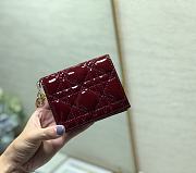Dior Rattan Plaid Small Wallet Burgundy – 2257A - 11x9cm - 6