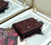 Dior Rattan Plaid Small Wallet Burgundy – 2257A - 11x9cm - 5