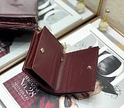 Dior Rattan Plaid Small Wallet Burgundy – 2257A - 11x9cm - 4