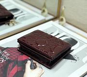 Dior Rattan Plaid Small Wallet Burgundy – 2257A - 11x9cm - 3