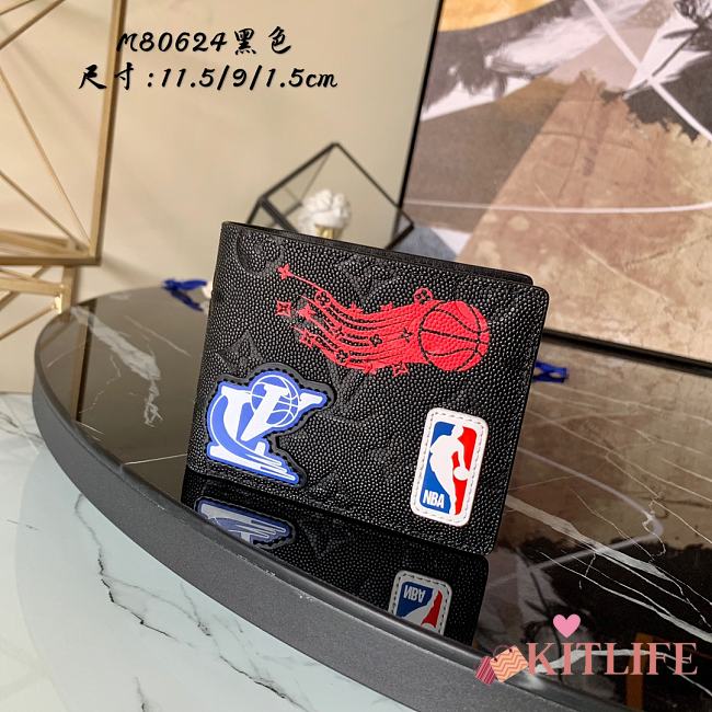 Louis Vuitton NBA Men's Card Holder Cowhide Trim Black - M80624 - 11.5 x 9 x 1.5 cm - 1