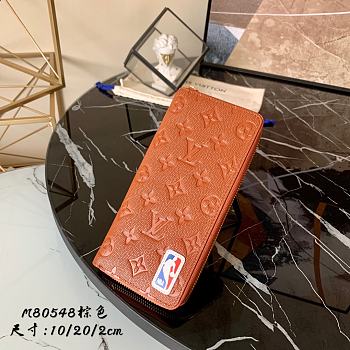 Louis Vuitton NBA New Men's Zipper Wallet embossed Monogram Orange - M80548 - 10 x 20 x 2 cm