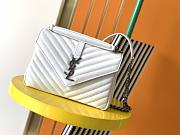 Forubags YSL MEDIUM COLLEGE BAG IN WHITE MATELASSÉ LEATHE SILVER HARDWARE - 24 x 17 x 7cm  - 1