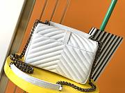 Forubags YSL MEDIUM COLLEGE BAG IN WHITE MATELASSÉ LEATHE SILVER HARDWARE - 24 x 17 x 7cm  - 4