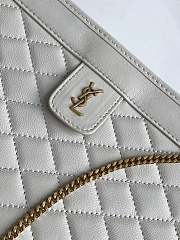 YSL Victoire Sheepskin Baby Clutch Gold Bucket White – 6573612 - 8.5×19.5×5.5 cm  - 5