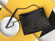YSL Niki Shopping Bag Wrinkled Oil Wax Cowhide Black – 33x27x11.5cm - 1