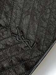 YSL Niki Shopping Bag Wrinkled Oil Wax Cowhide Black – 33x27x11.5cm - 2
