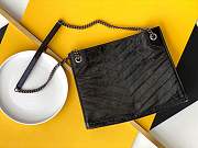 YSL Niki Shopping Bag Wrinkled Oil Wax Cowhide Black – 33x27x11.5cm - 5