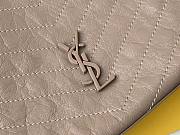 YSL Niki Shopping Bag Wrinkled Oil Wax Cowhide Deep Beige – 33x27x11.5cm - 3