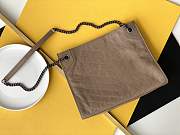 YSL Niki Shopping Bag Wrinkled Oil Wax Cowhide Deep Beige – 33x27x11.5cm - 4